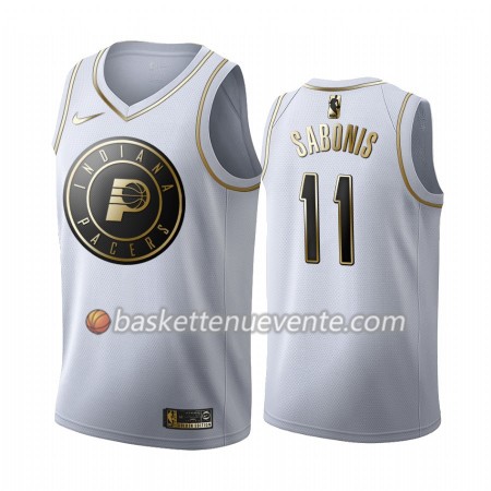 Maillot Basket Indiana Pacers Domantas Sabonis 11 2019-20 Nike Blanc Golden Edition Swingman - Homme